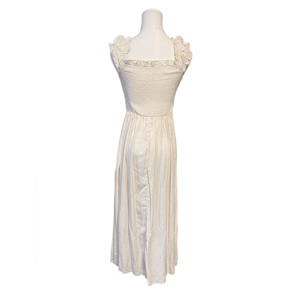 CIDER,SOLID RUFFLES LACE UP MAXI DRESS - Picture 6 of 10
